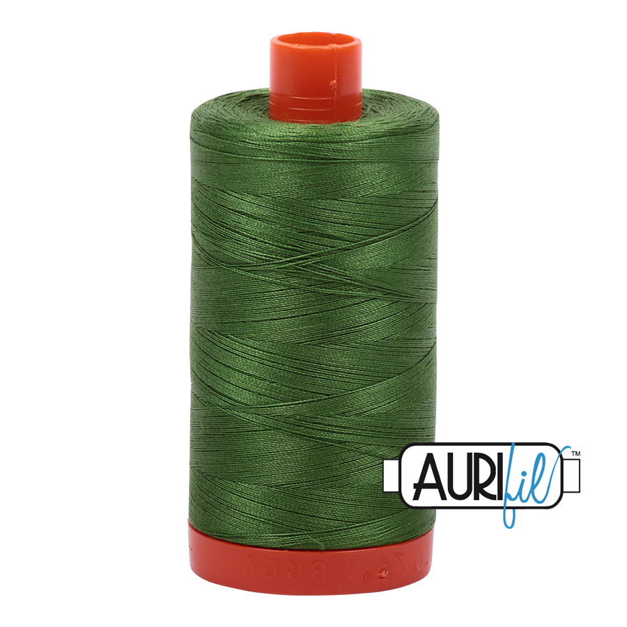 Back in Stock Soon! Aurifil 50wt Thread - Dark Grass Green 5018
