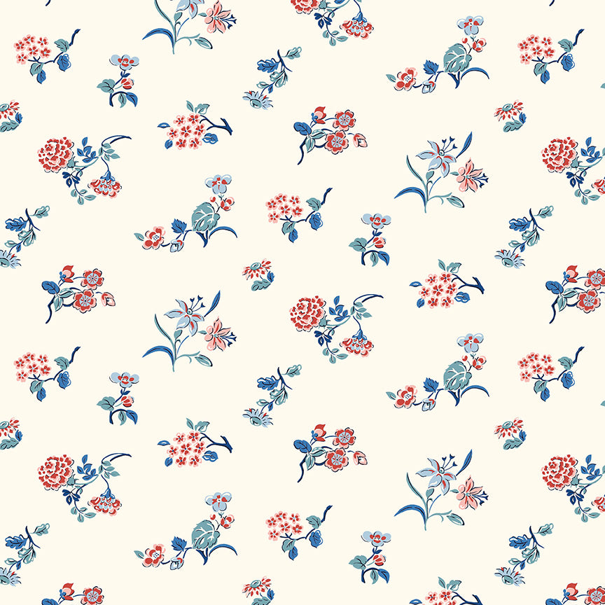 Liberty Arthur's Garden Tumbling Posies White