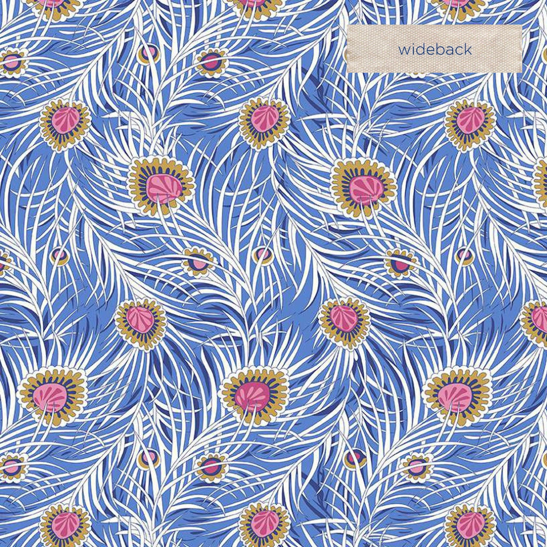 Liberty Cosmos Peacock Dance Blue Wide Back