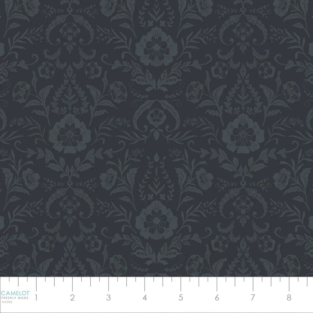 Dark Romance Opulent Damask Charcoal