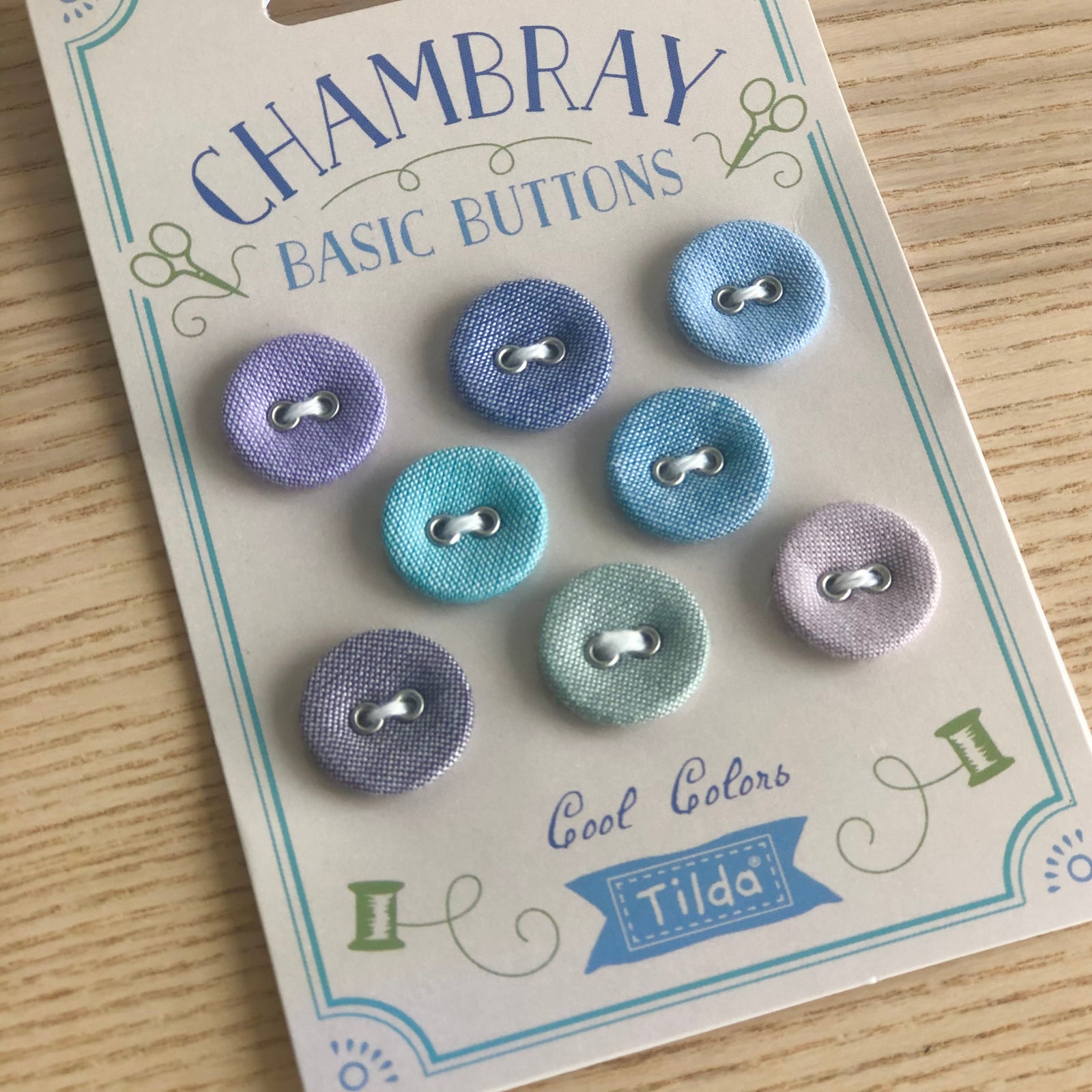 Tilda Chambray Buttons Cool Tones