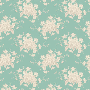 Tilda Sunday Brunch White Flower Teal