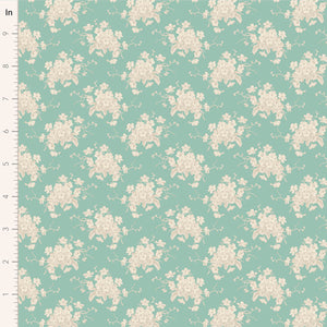 Tilda Sunday Brunch White Flower Teal