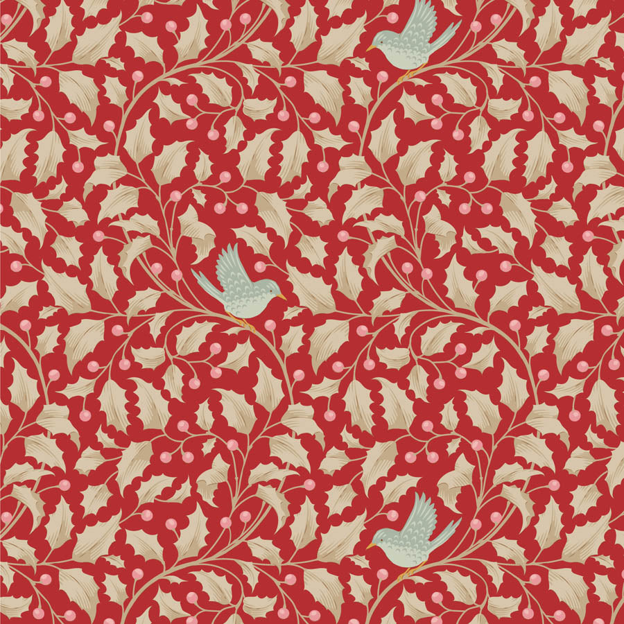 Merry Little Christmas Holly Red