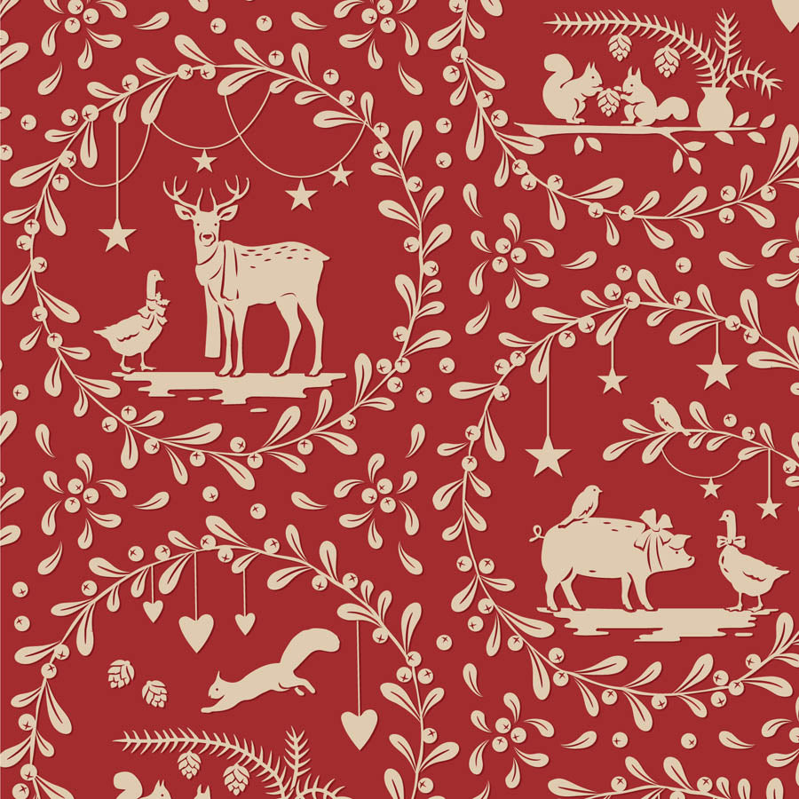 Merry Little Christmas Paperscenes Burgundy