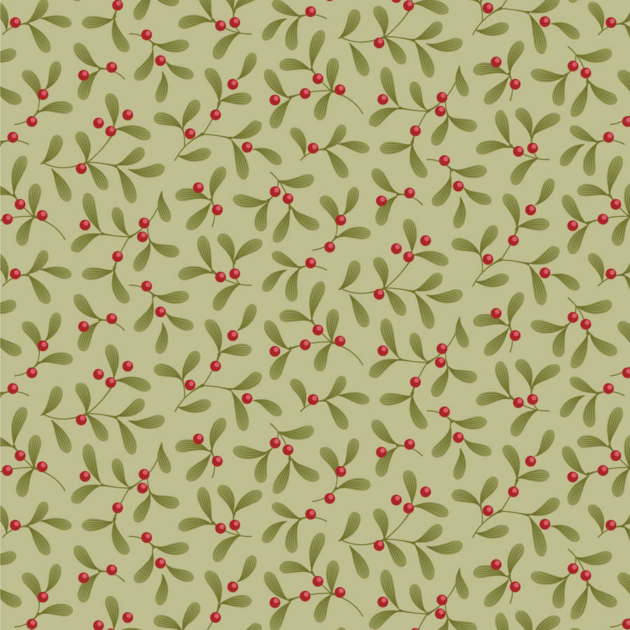 Merry Little Christmas Mistletoe Pistachio