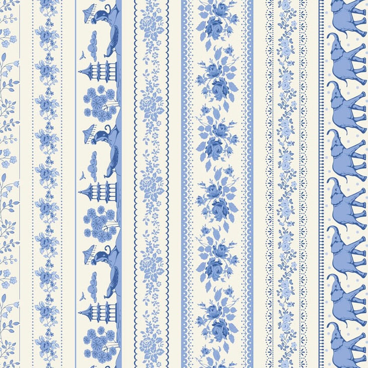 Tilda Somthing Blue Borders Blue