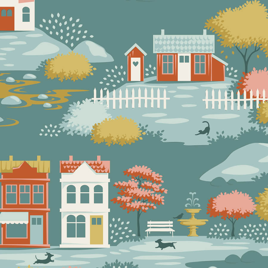 Tilda Village Life Village Teal *Pre-Order*