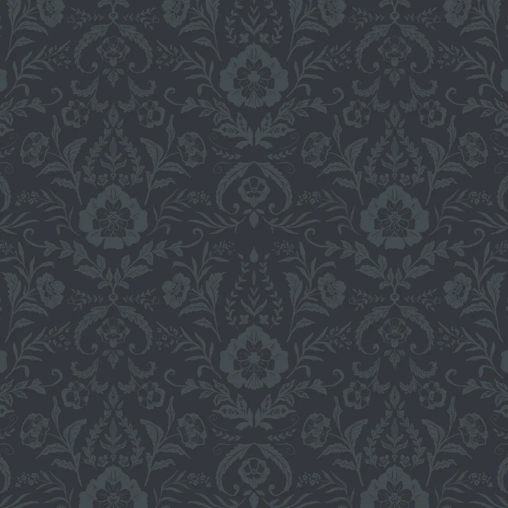 Dark Romance Opulent Damask Charcoal
