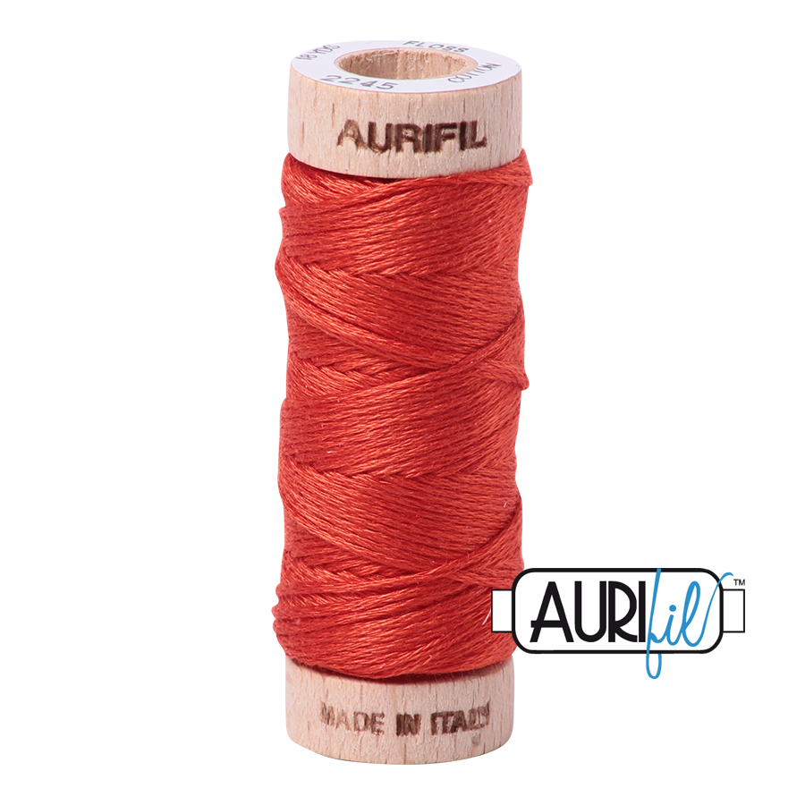 Aurifil 6-strand cotton floss - Red Orange 2245