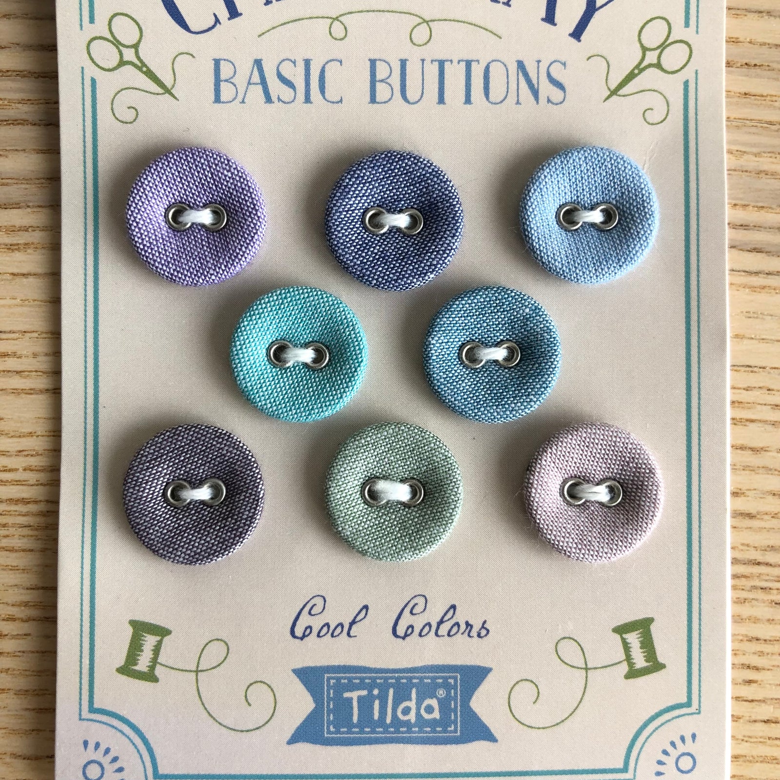 Tilda Chambray Buttons Cool Tones