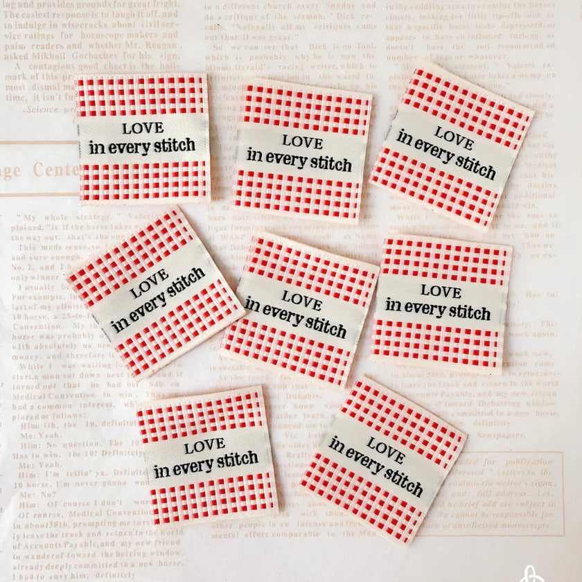 Camellia Premium Woven Sew In Labels Checker