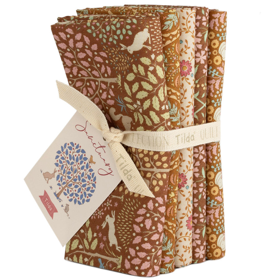 Tilda Sanctuary Fat Quarter Bundle Caramel/Ochre