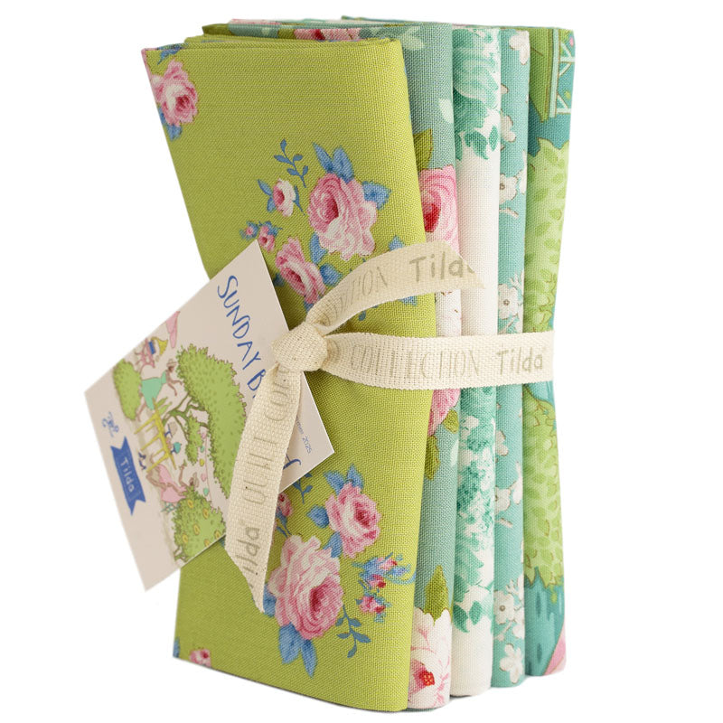 Tilda Sunday Brunch Fat Quarter Bundle Lime/Teal