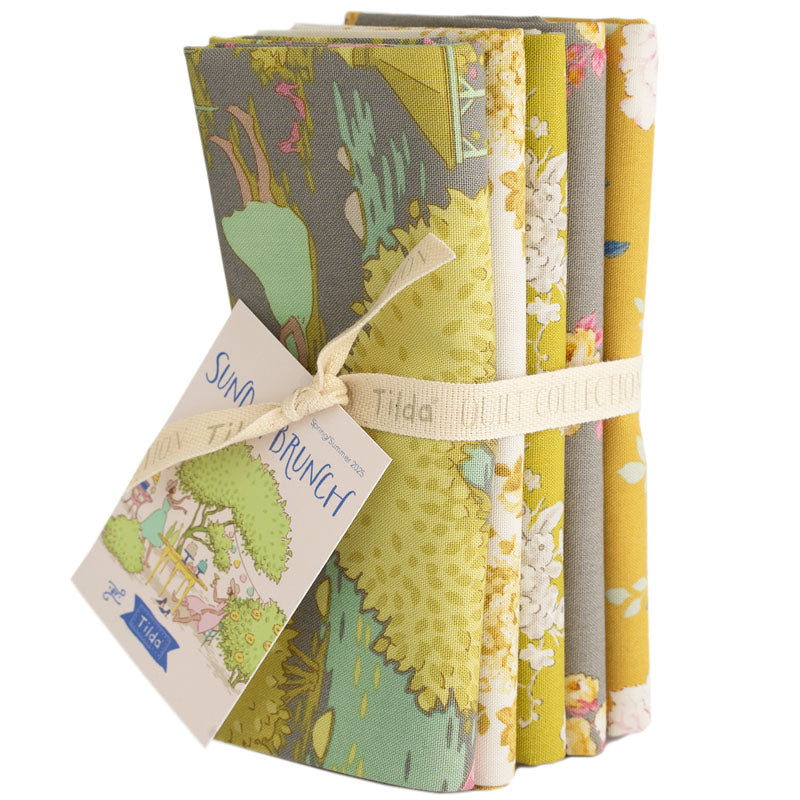 Tilda Sunday Brunch Fat Quarter Bundle Grey/Yellow