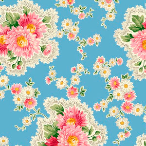 Vintage Blooms Lace Blue