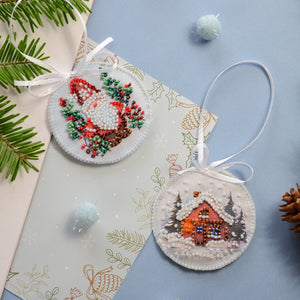 Beaded Embroidery Kit Winter Wonderland Ornaments