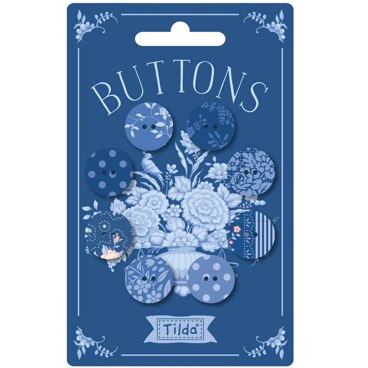 PRE-ORDER Tilda Somthing Blue Buttons Dark