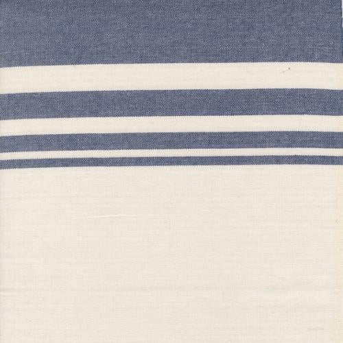 Toweling indigo stripe on white