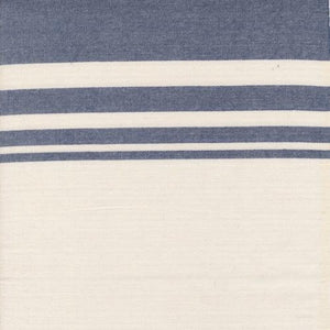 Toweling indigo stripe on white