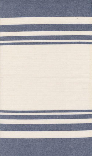 Toweling indigo stripe on white
