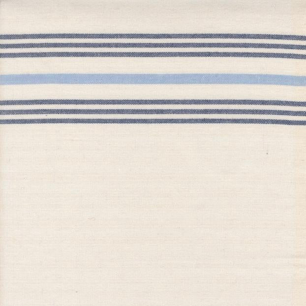 Toweling Indigo and Light Blue Stripe on white