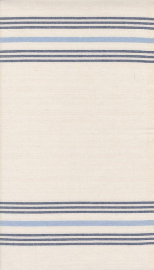 Toweling Indigo and Light Blue Stripe on white