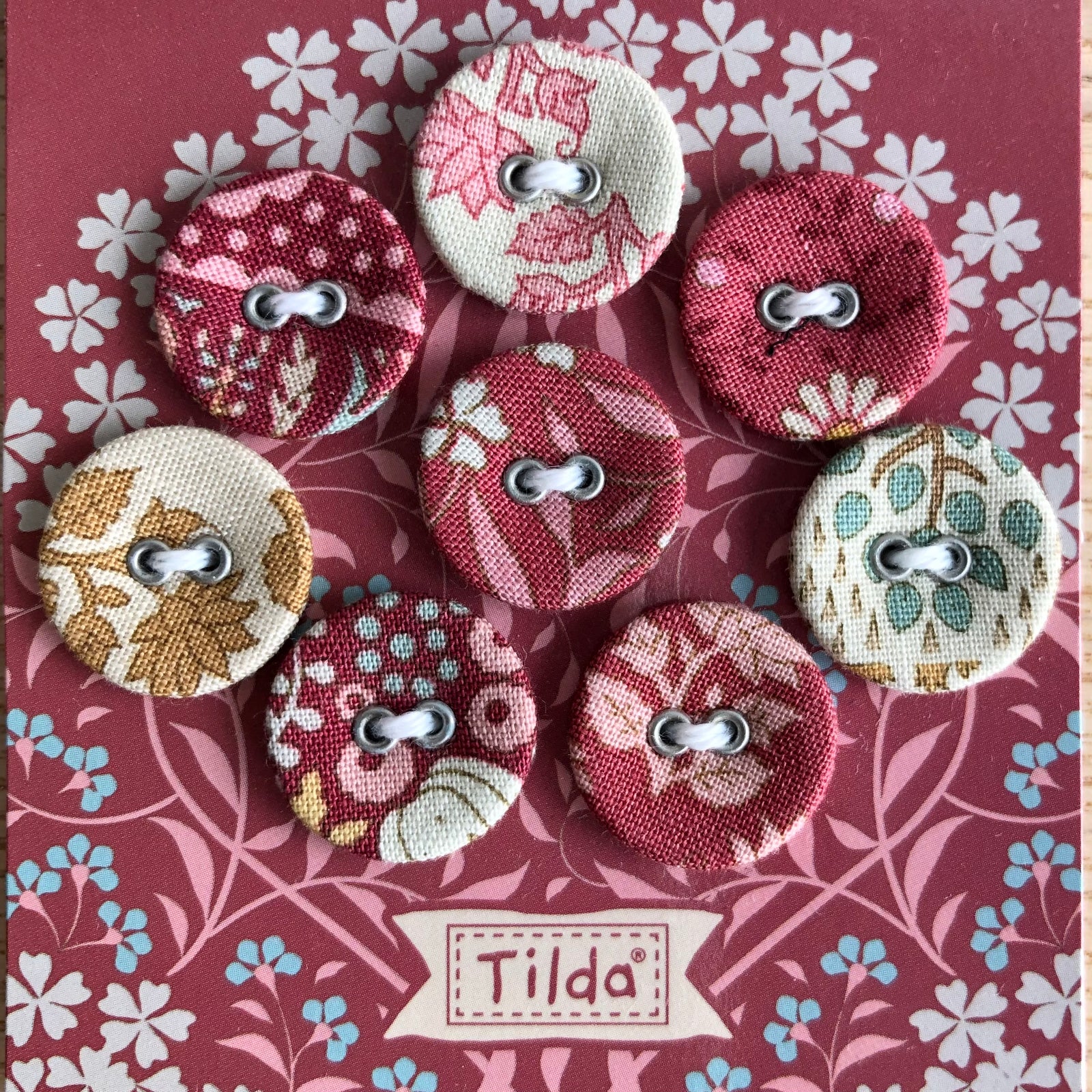 Tilda Sanctuary Buttons Rhubarb
