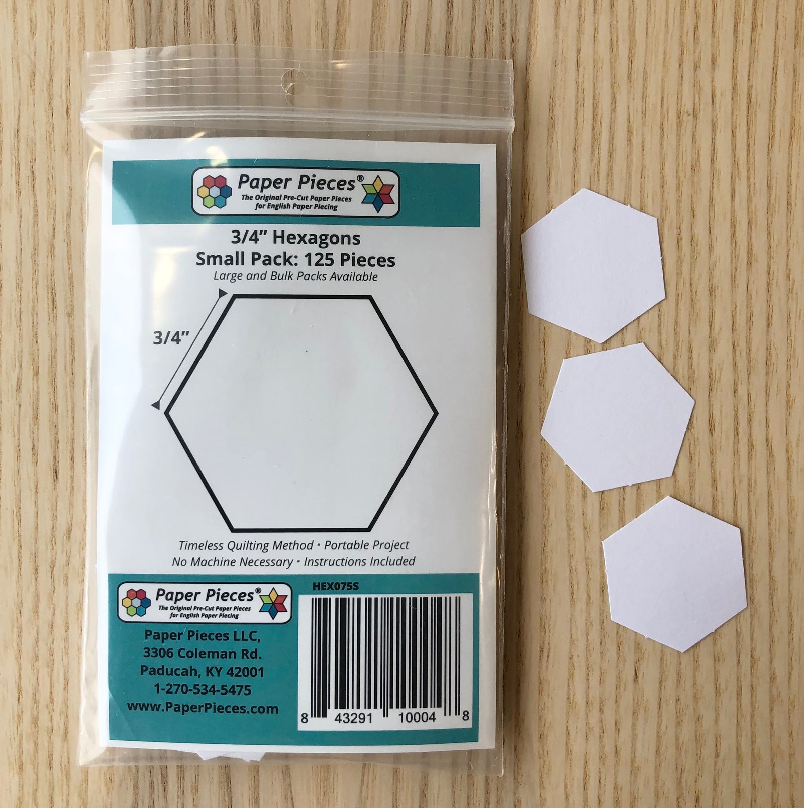 ¾" Hexagon paper piecing templates
