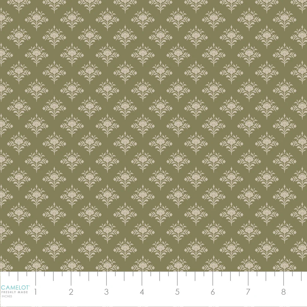 Dark Romance Dainty Damask Olive