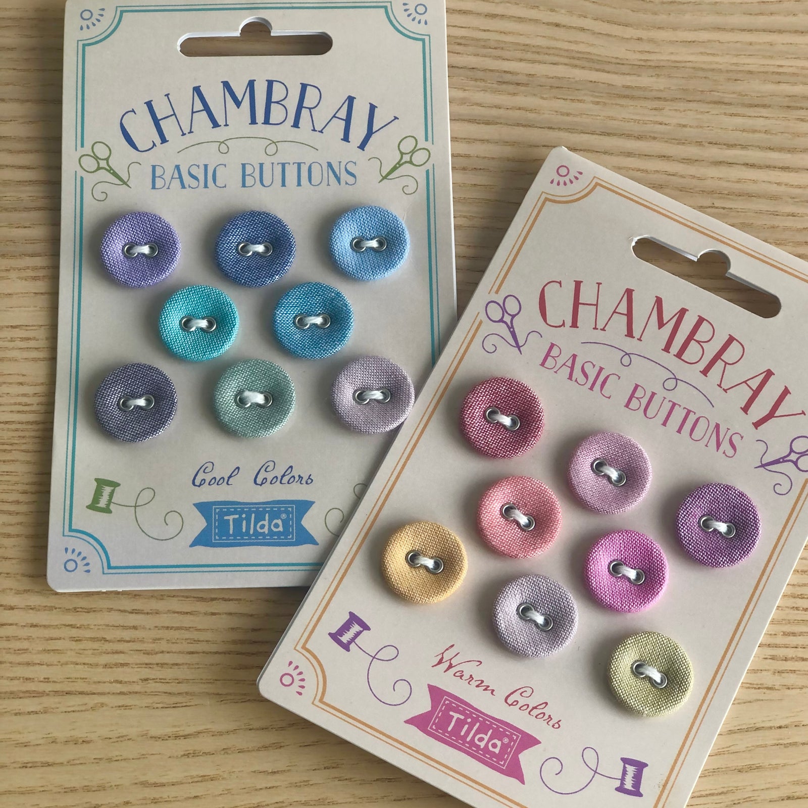 Tilda Chambray Buttons Warm Tones