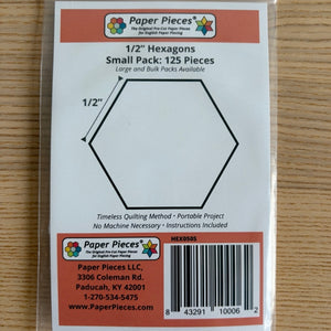 ½" Hexagon paper piecing templates