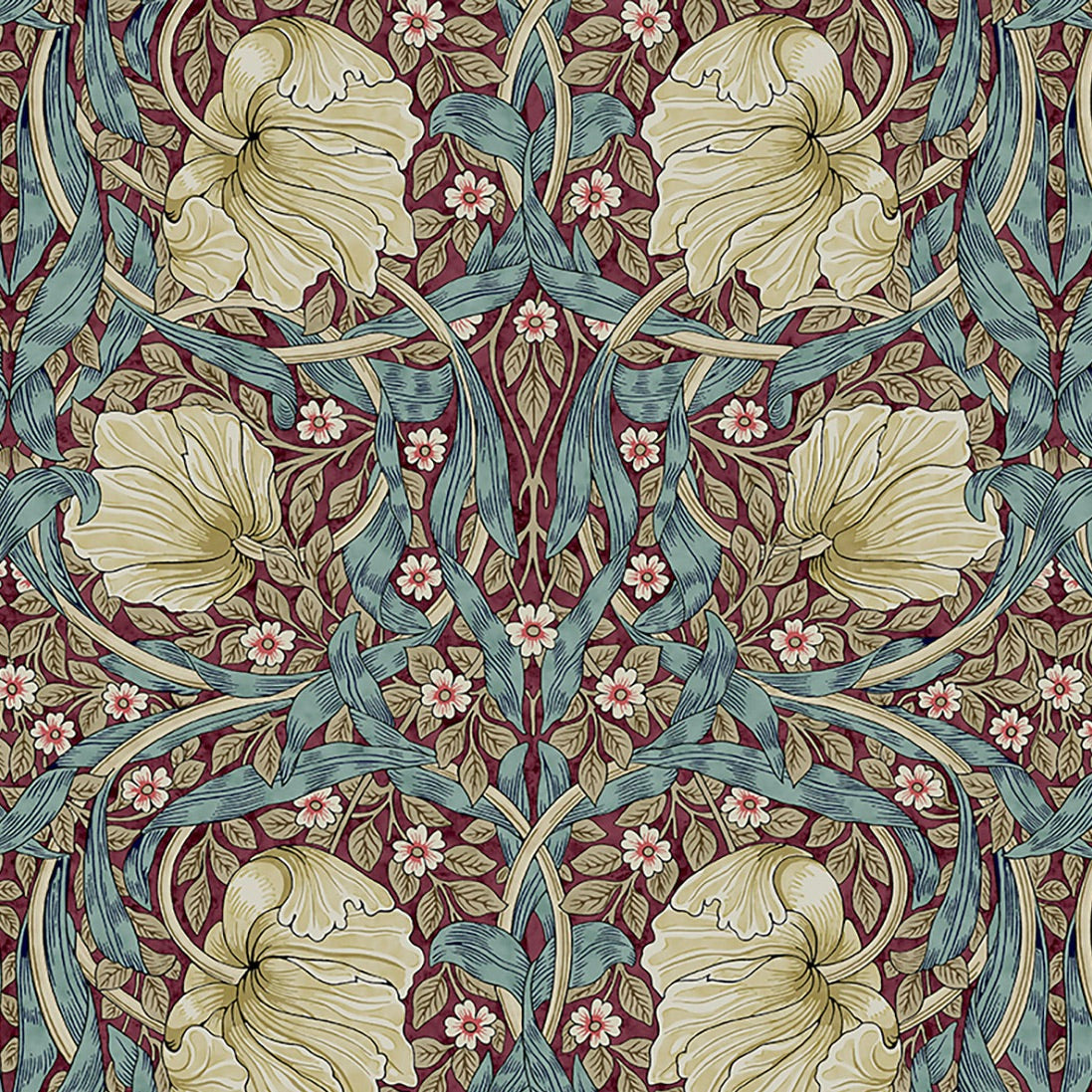 William Morris Pimpernel Teal Berry