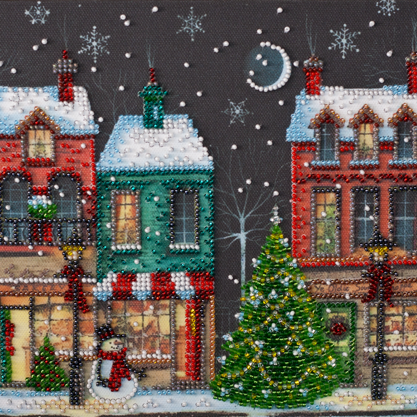 Beaded Embroidery Kit Holiday Town
