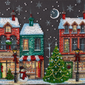 Beaded Embroidery Kit Holiday Town