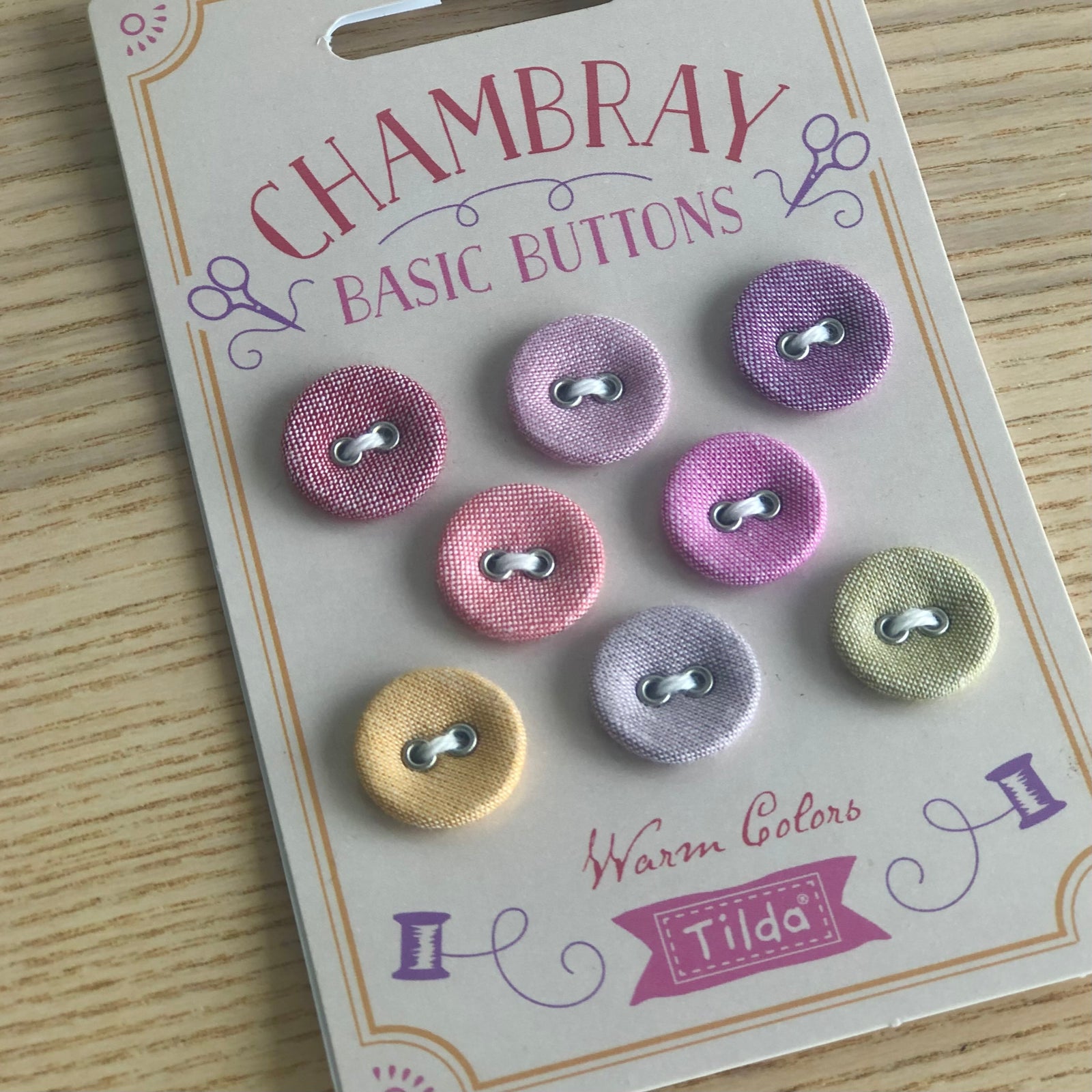 Tilda Chambray Buttons Warm Tones