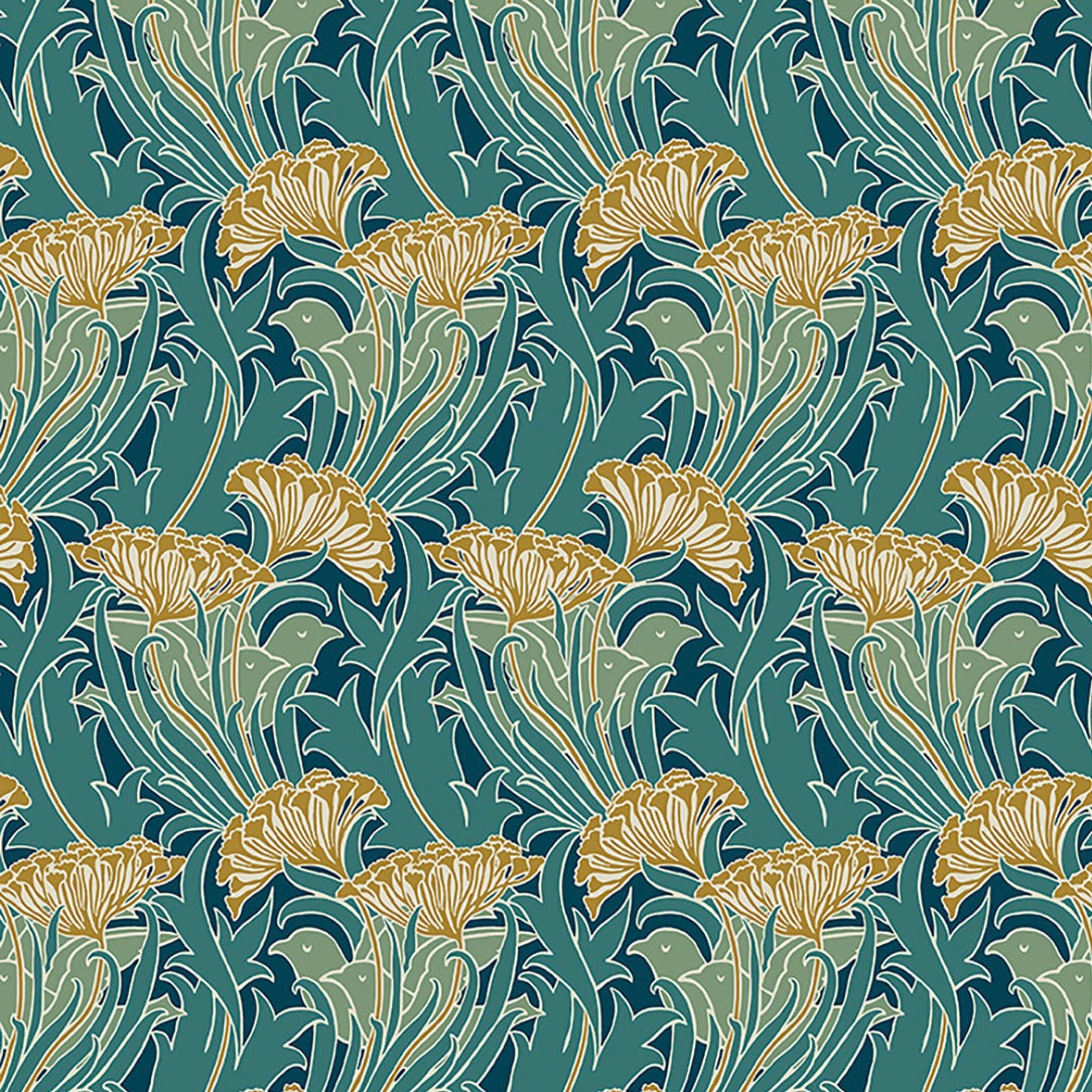 William Morris Laceflower Teal