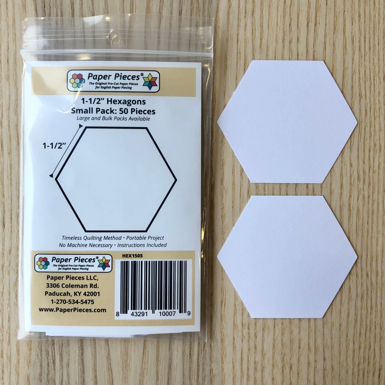 1 ½" Hexagon paper piecing templates
