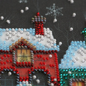 Beaded Embroidery Kit Holiday Town