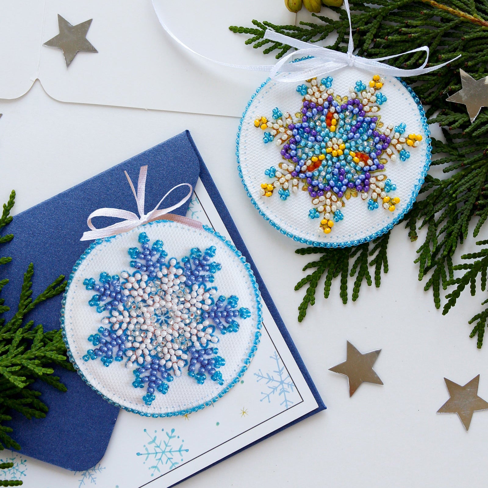 Beaded Embroidery Kit Snowflake