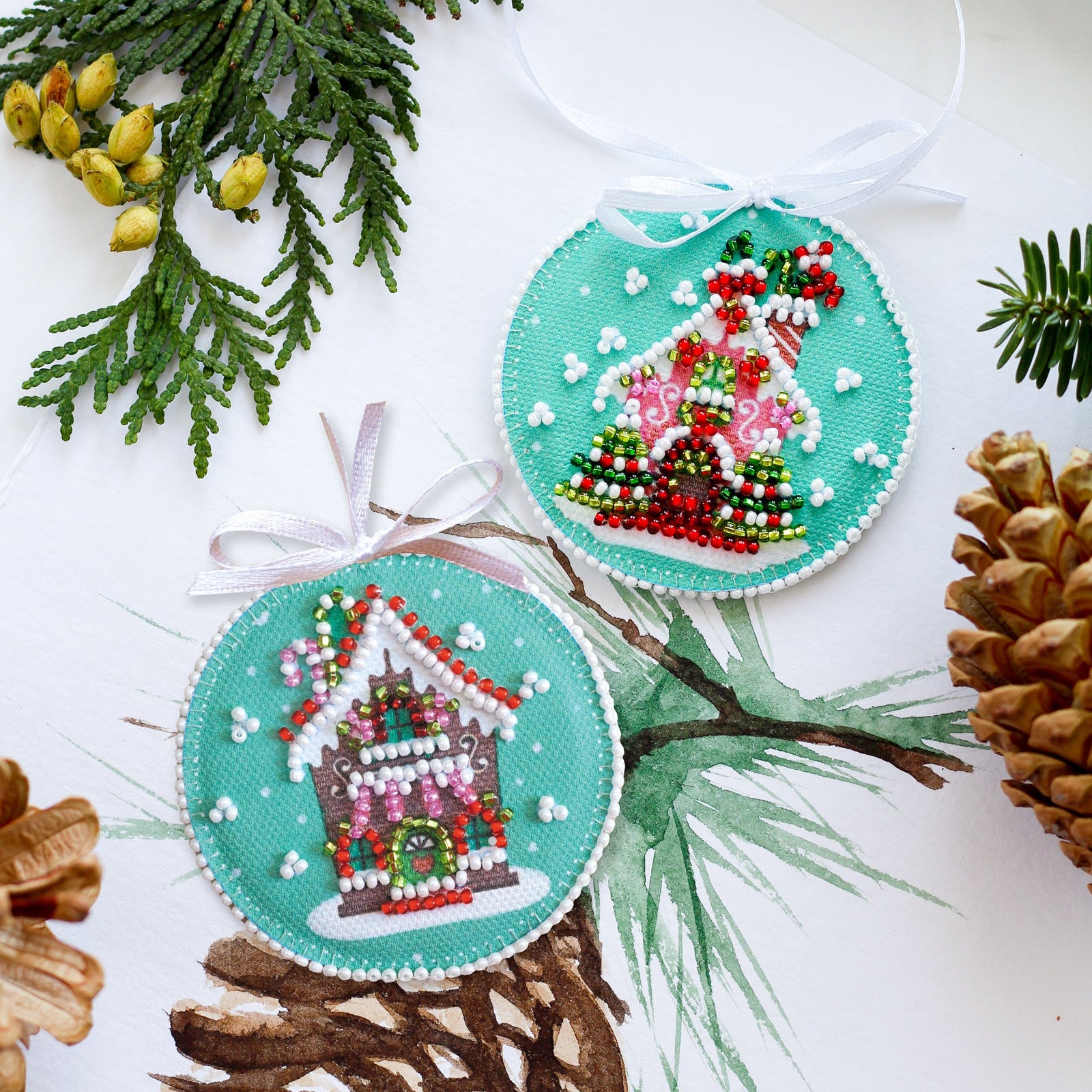 Beaded Embroidery Kit Gingerbread