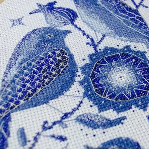 Cross Stitch Kit Blue Bird Song