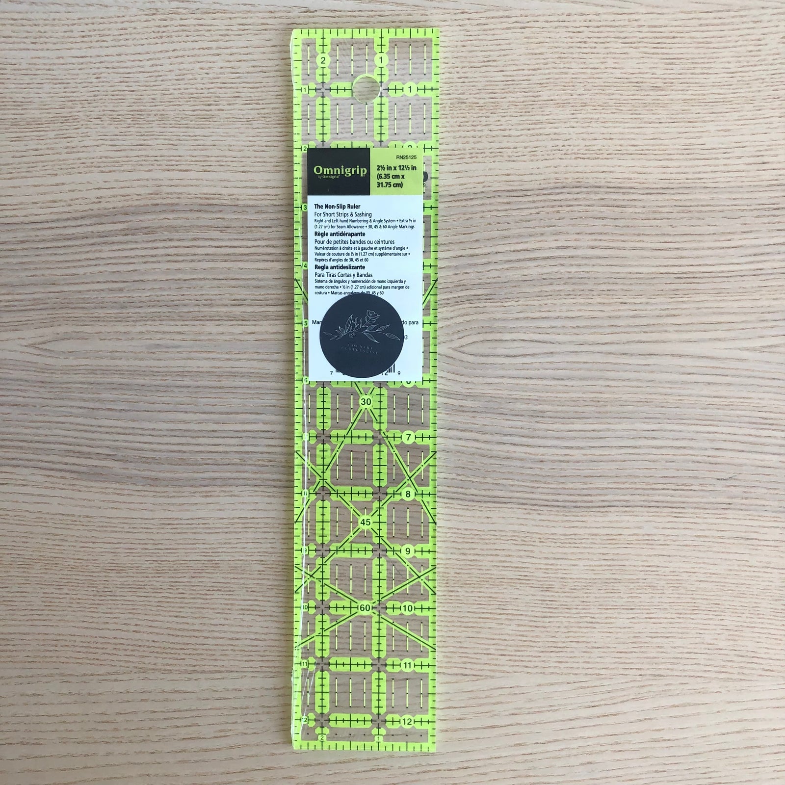 2½" x 12½" Omnigrip Non-Slip Ruler
