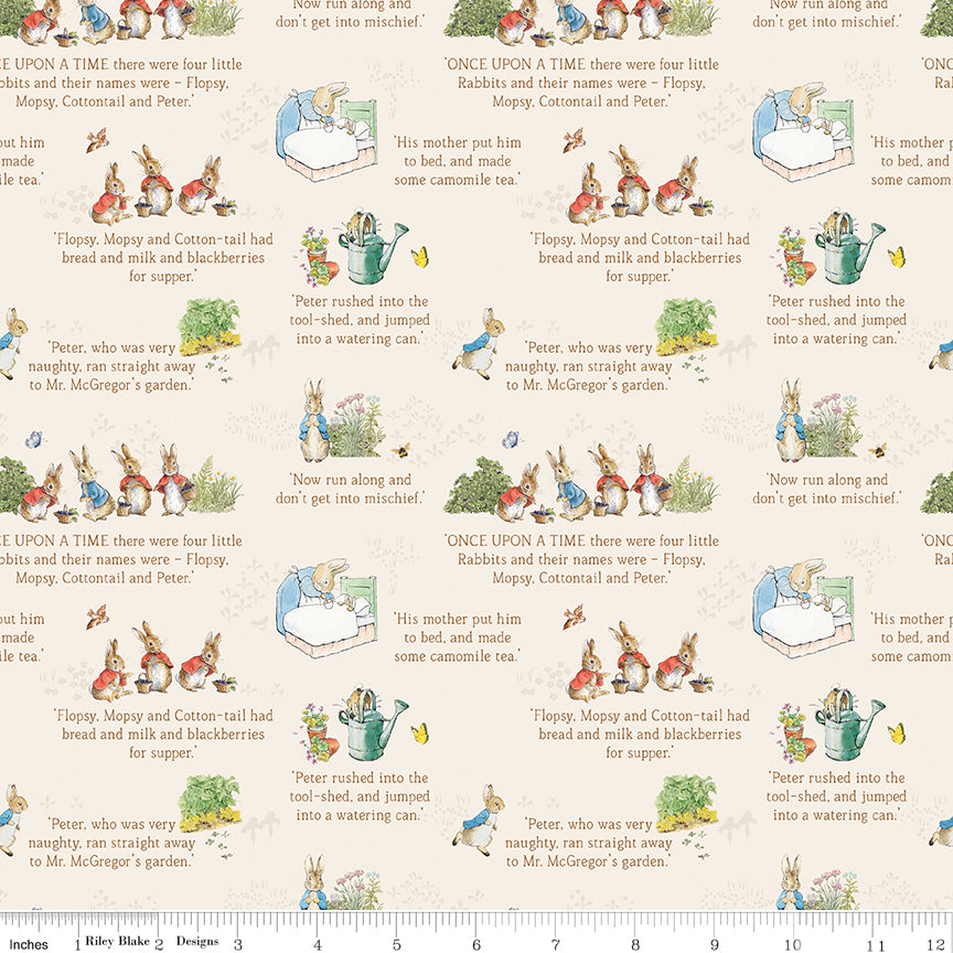 The Tale Of Peter Rabbit Text Cream