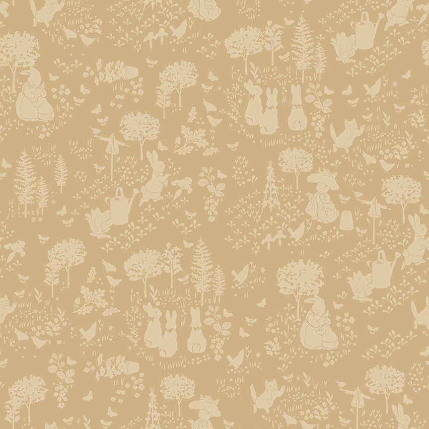 Peter Rabbit and Benjamin Bunny Tonal Garden Tan