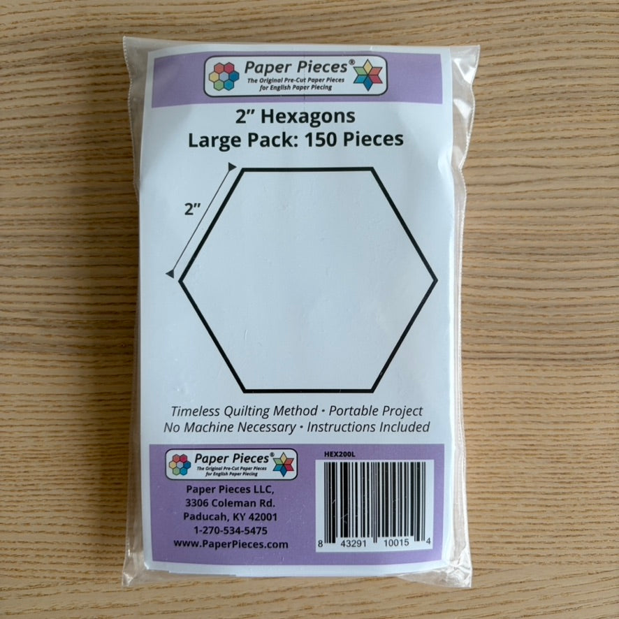 2" Hexagon paper piecing templates - 150 Pieces
