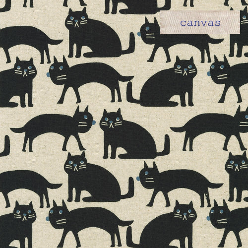 Sevenberry Cotton Flax Black Cats