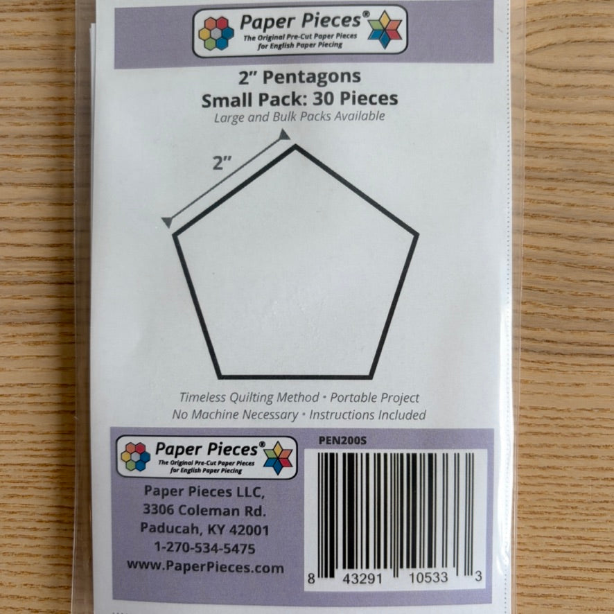 2" Pentagon Paper Piecing Templates