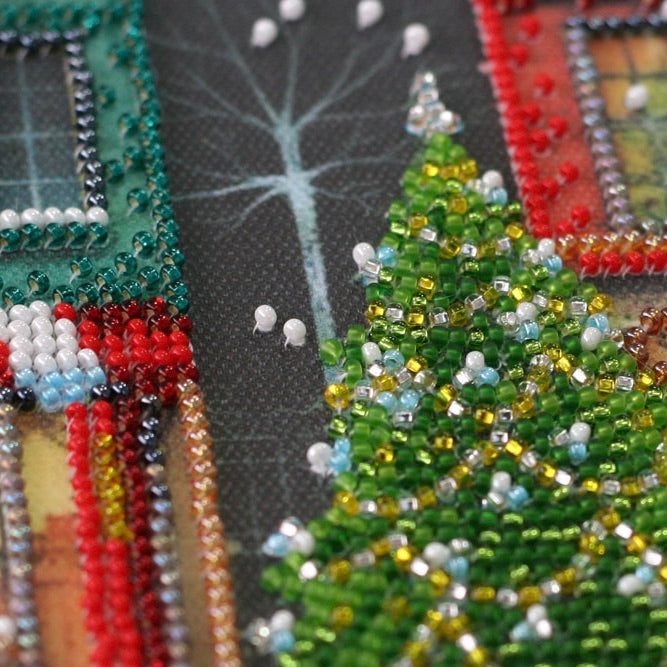 Beaded Embroidery Kit Holiday Town