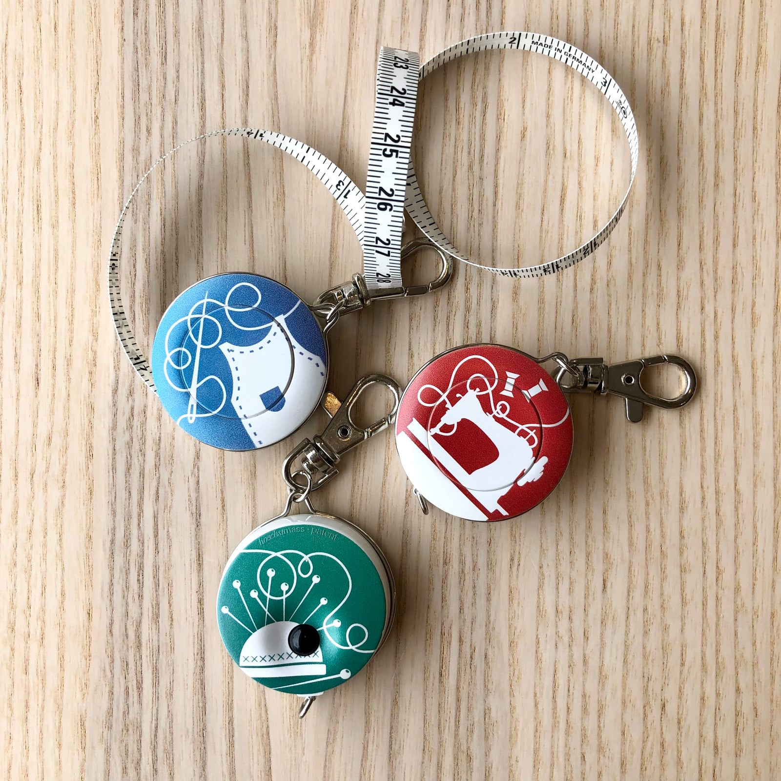 Bohin Vintage Sewing Motif Tape Measure with Clip